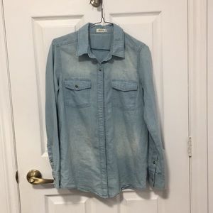 Light denim button up